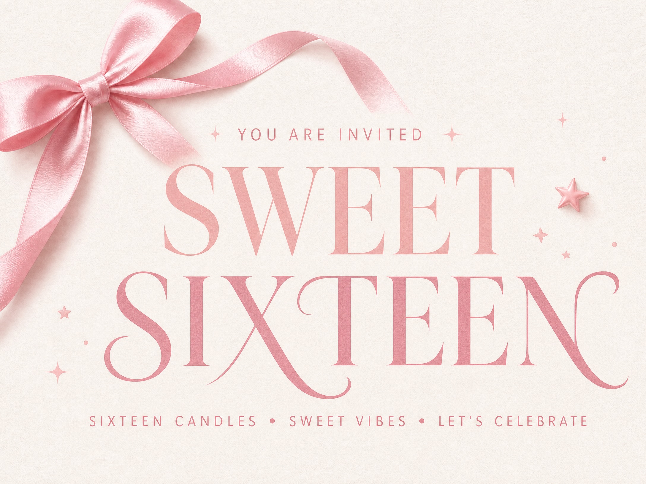 soft pink sweet 16 invitation