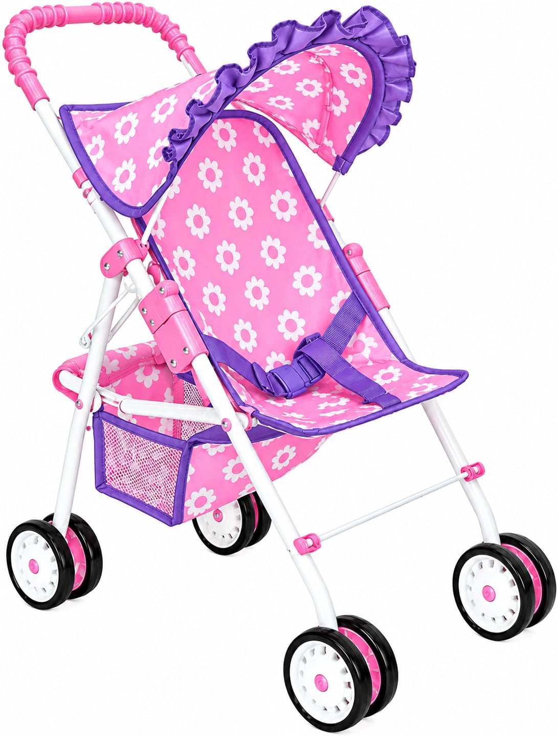 pink doll toy stroller