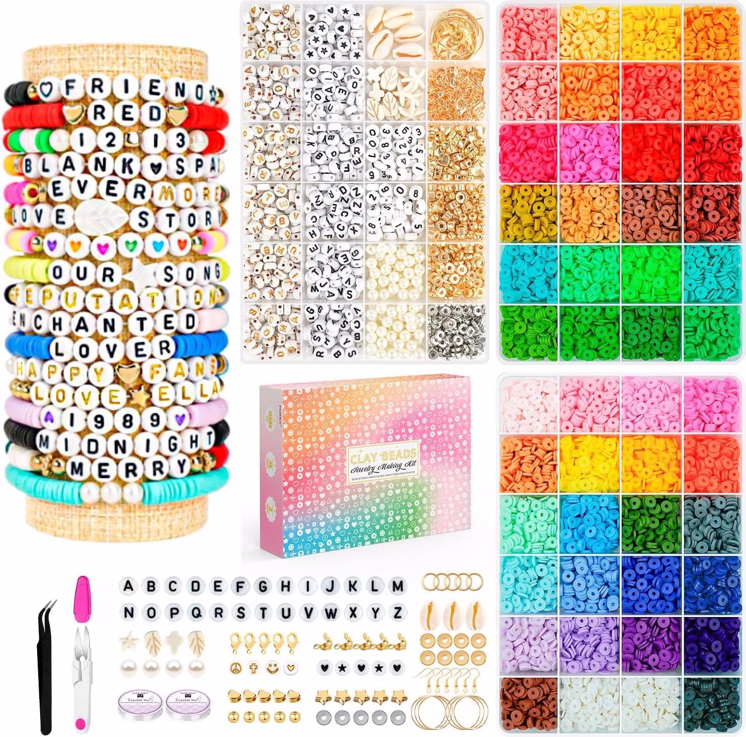friendship bracelet making kit with letters