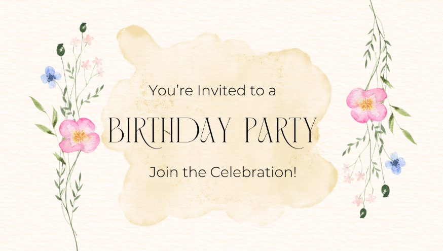 birthday invitation with words