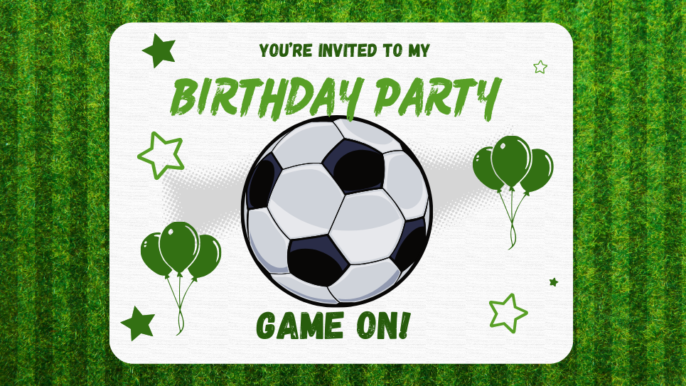 soccer themed birthday invitation