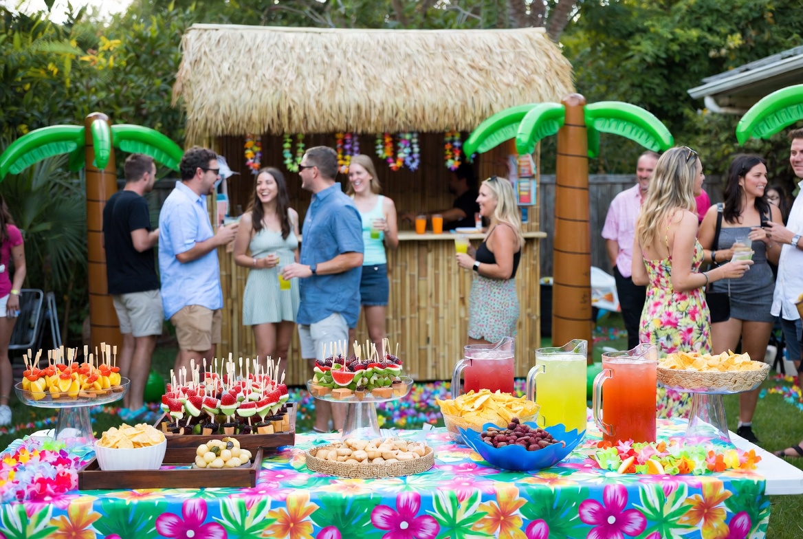tropical backyard party
