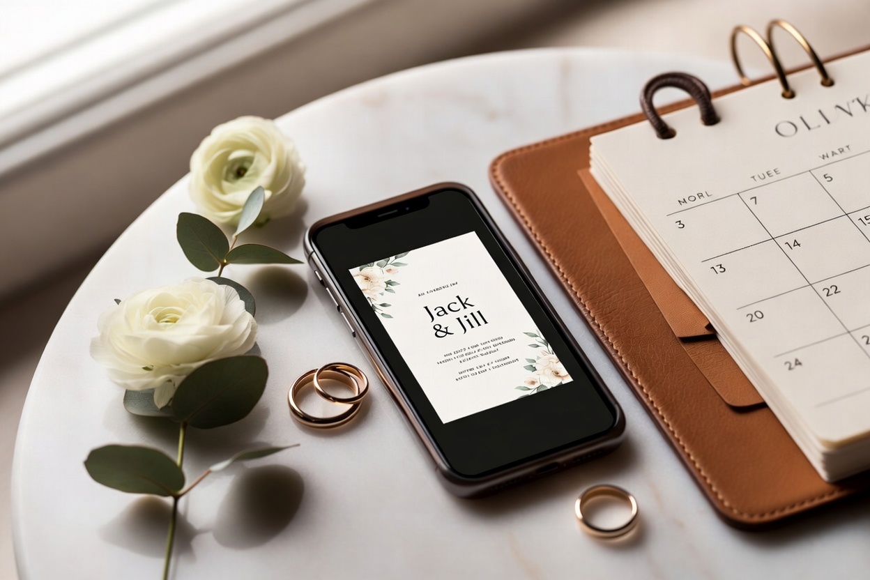 wedding invitation on mobile