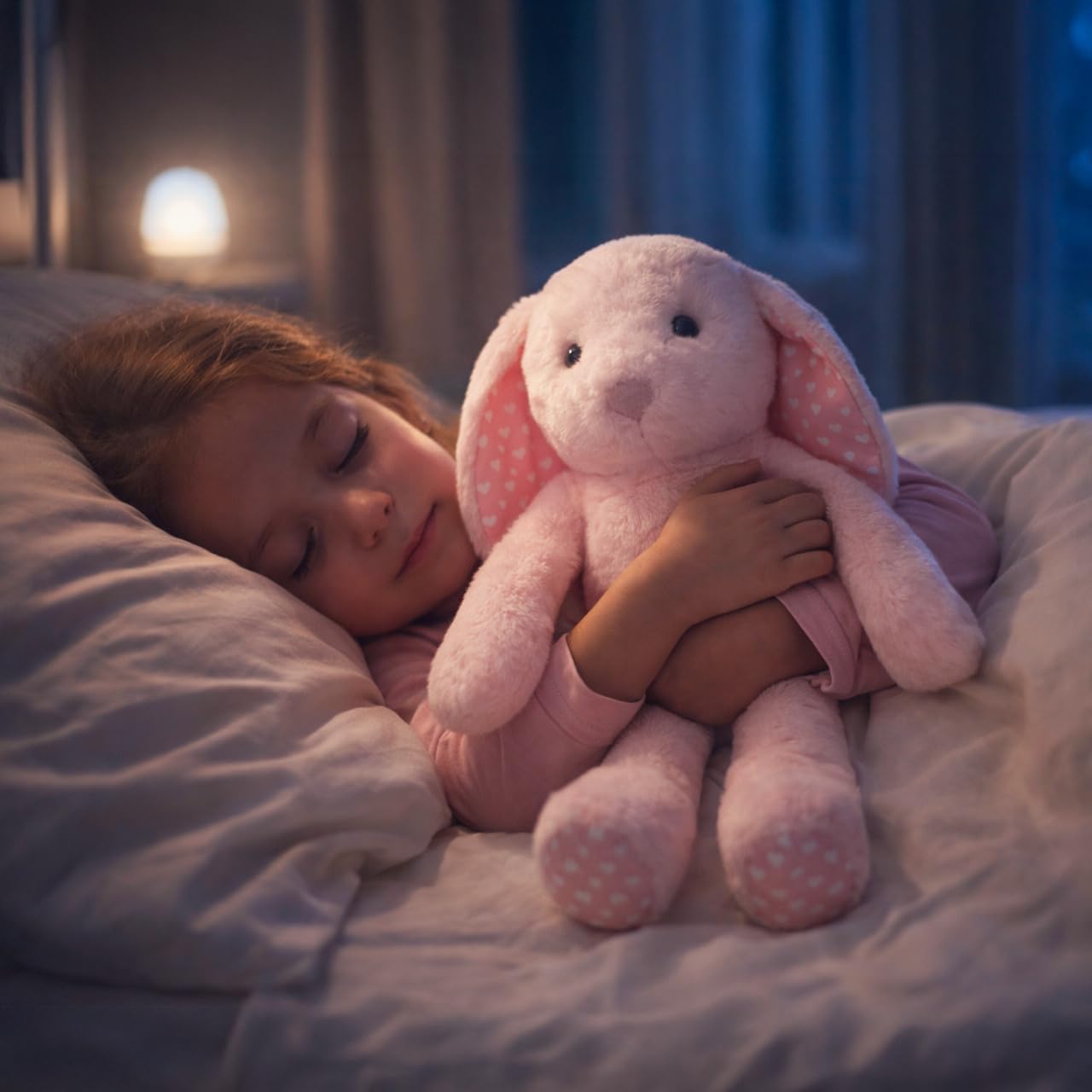 pink soft toy rabbit