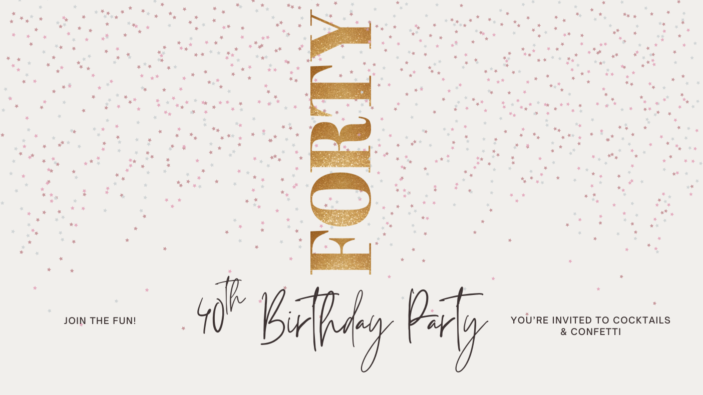 40th birthday digital invitation card