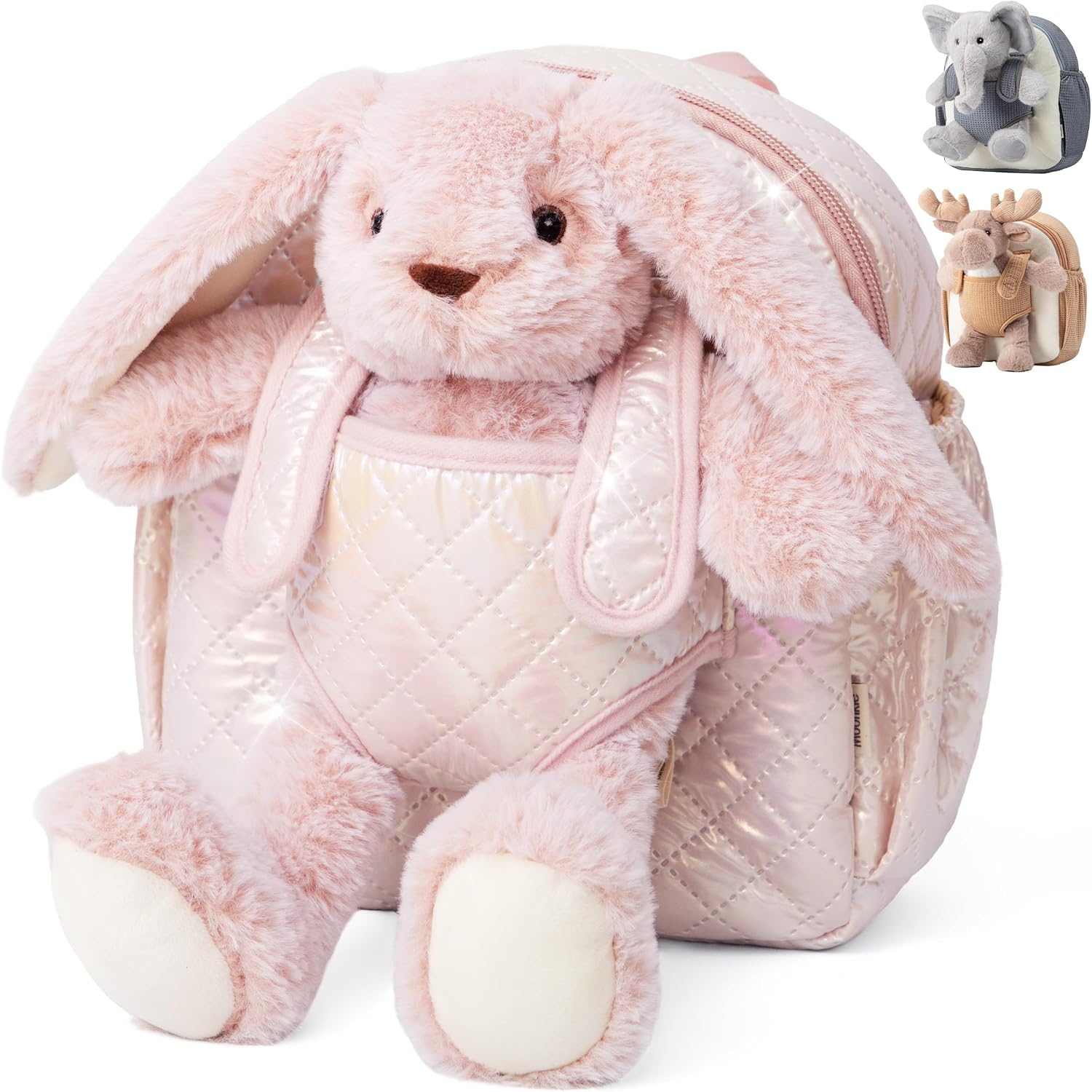 rabbit toddler backpack in pink