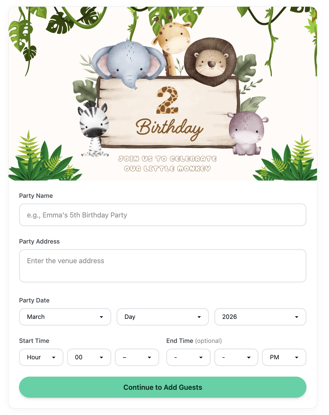 step 1 add event details