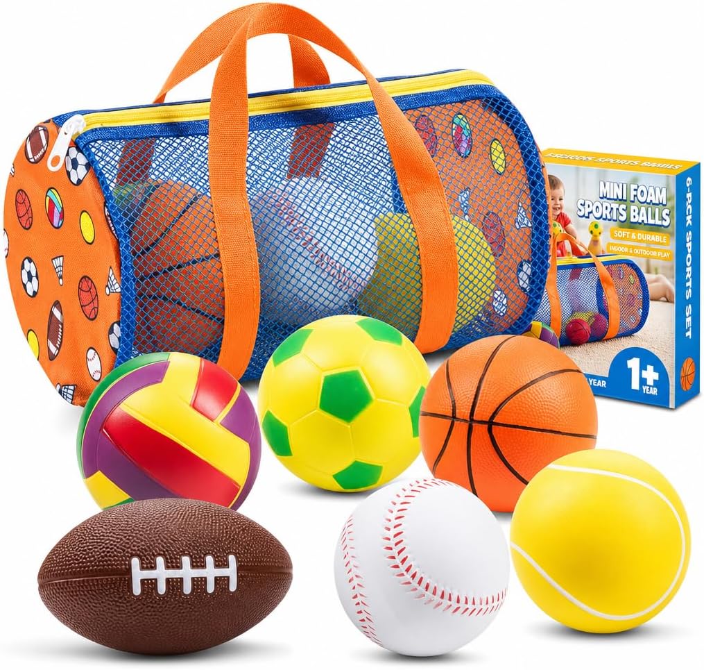 toddler foam ball set with storage net