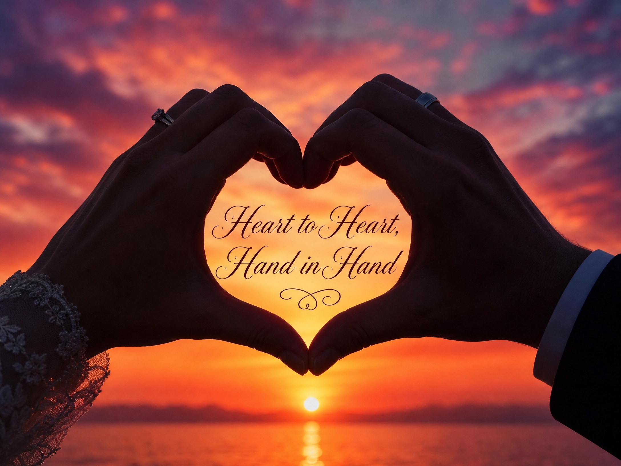 Hand Heart wedding invitation
