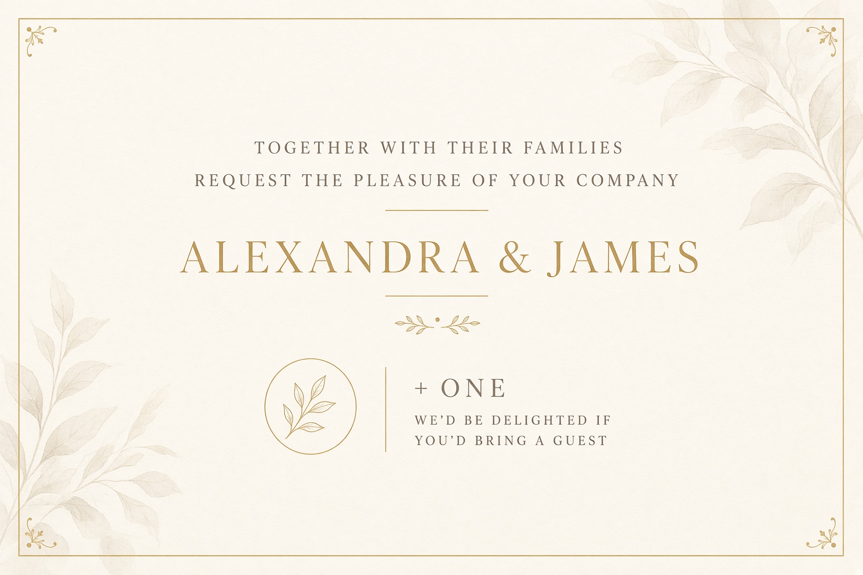 an invitation with plus one