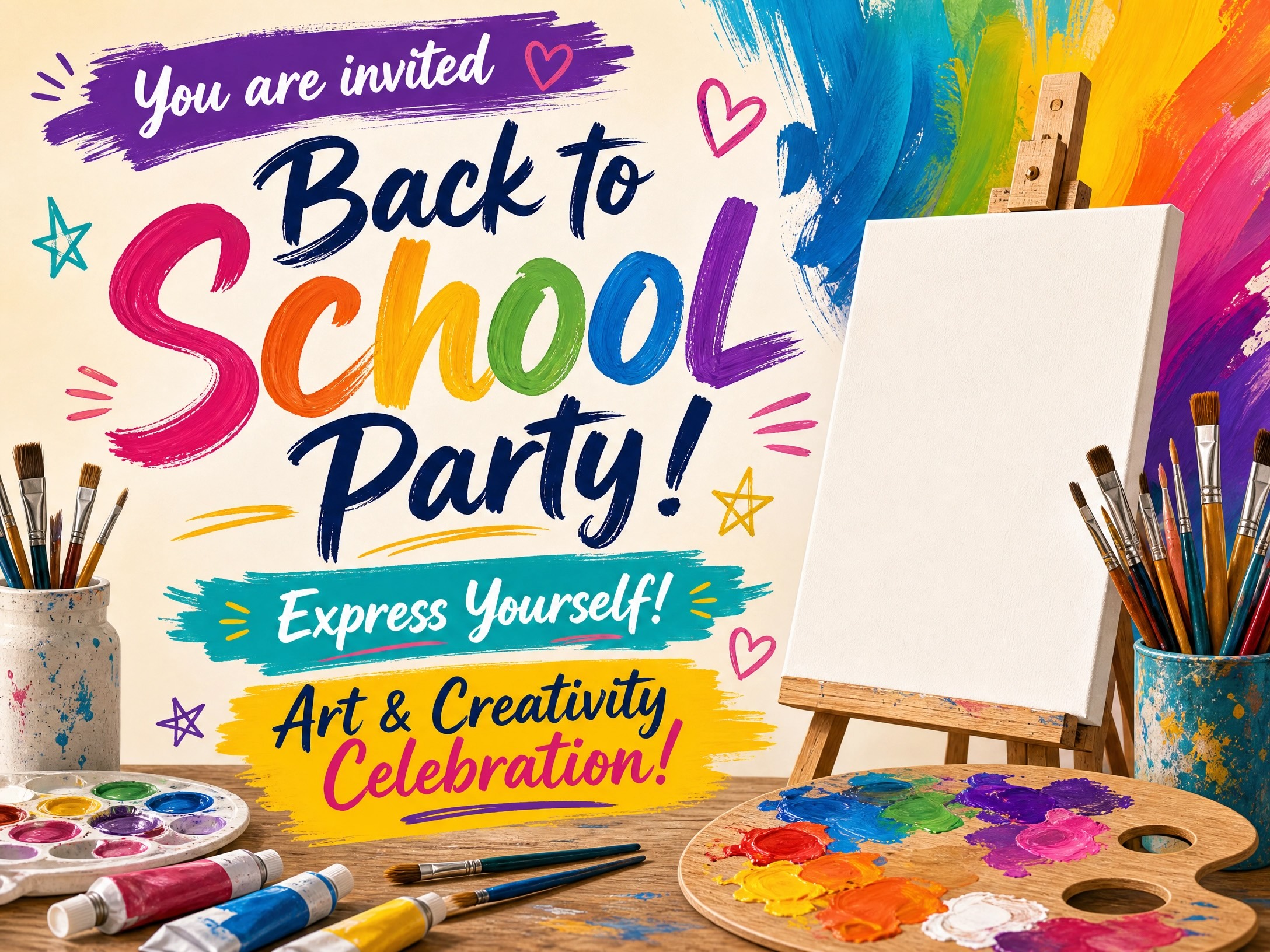 arts back to school party