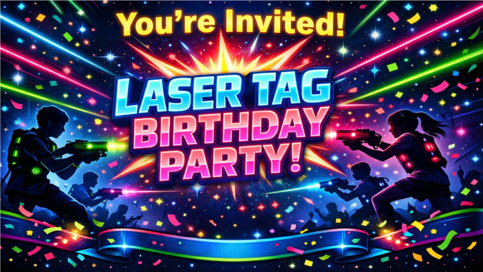 laser tag birthday invitation