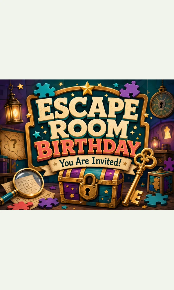 Escape Room Birthday Party Invitation