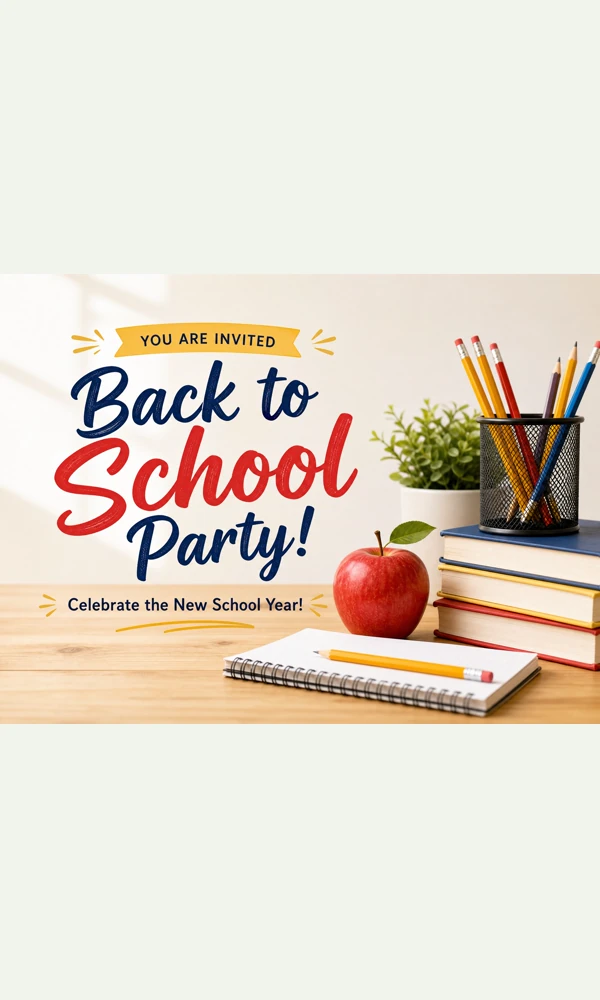 Back To School Party Invitation