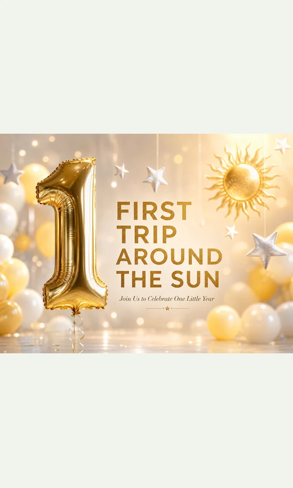 First Trip Around The Sun Invitation