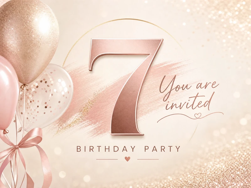 Balloons In Pink — 7th Birthday, Balloons, Pink, Sparkles, Glitter