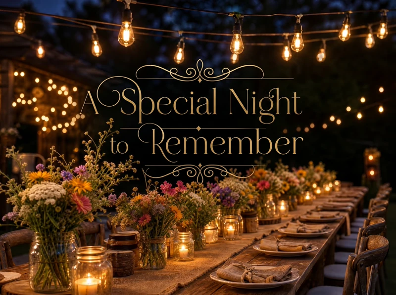 A Special Night To Remember — Garden Party, Rustic Wedding, Night Sky