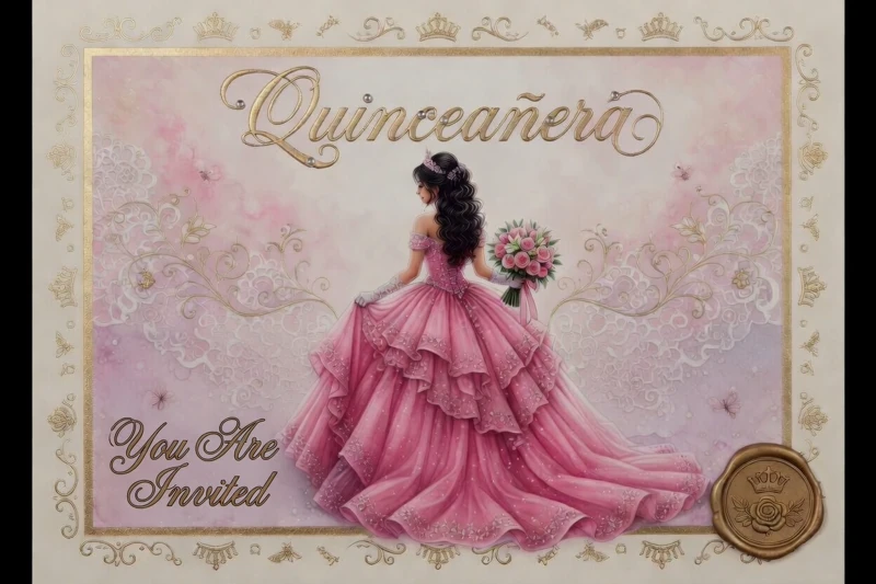 Quinceanera Invitation — Quinceañera, 15th, Fifteen