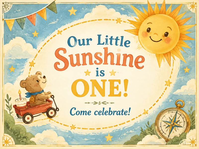 Our Little Sunshine Is One — First Trip Around The Sun, First Birthday, 1st Birthday