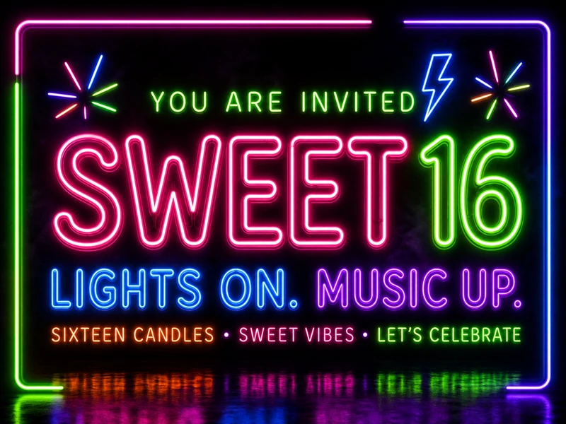 Neon Glow And Sweet 16 — Sweet 16, Neon, Lights