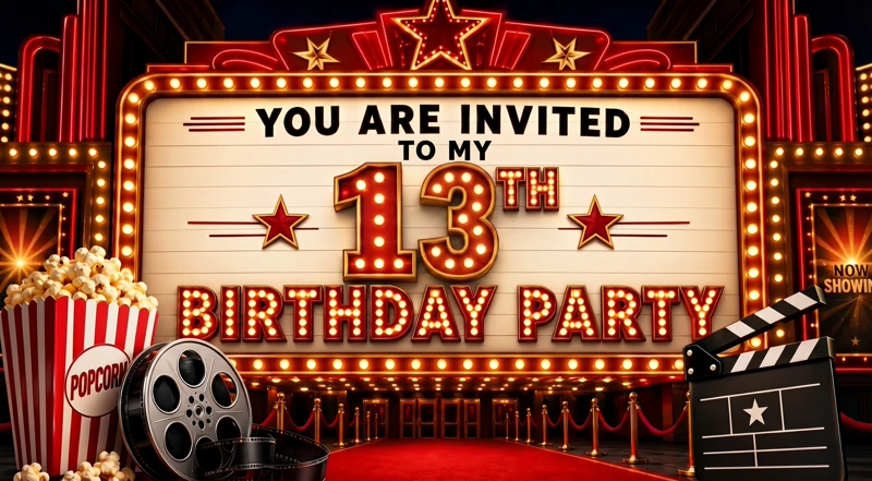 13th Movie Night — 13th Birthday, Movie Birthday Party
