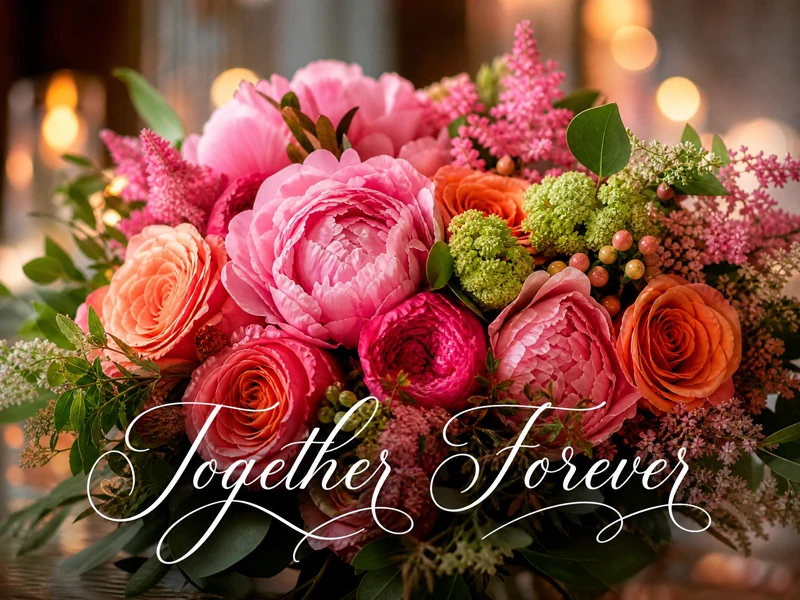 Together Forever — Wedding Invitation, Flowers, Peonies