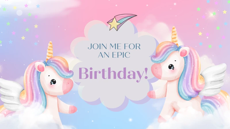 Unicorn Skies — Unicorn Birthday, Clouds, Pink