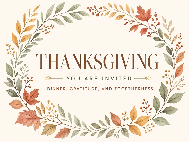 Thanksgiving Invite — Thanksgiving, Floral