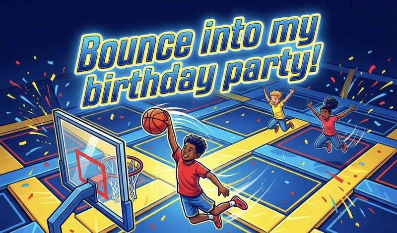 Slam Dunk Bounce Party — Bounce House, Basketball, Jumping, Trampoline Park Birthday