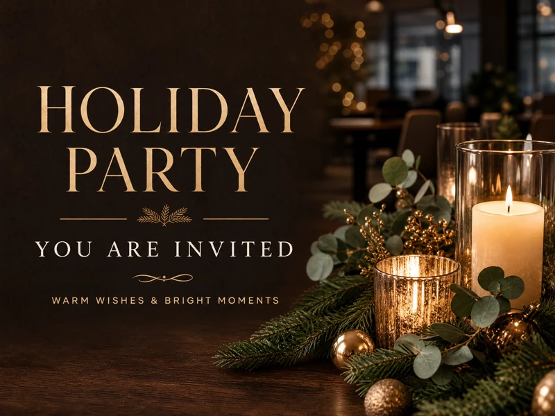 Tis' The Season Invitation — Holiday Party, Candles