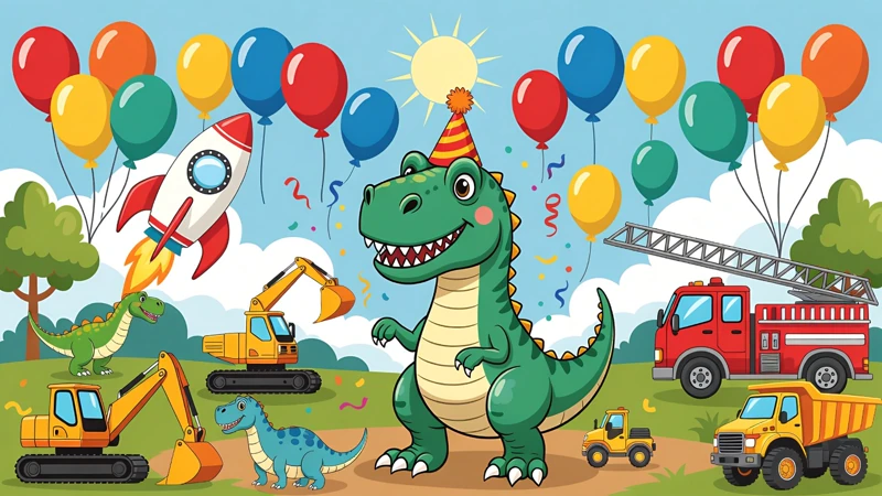 Dinosaur Adventure — Dinosaur Birthday, Trucks, Rocket Ships