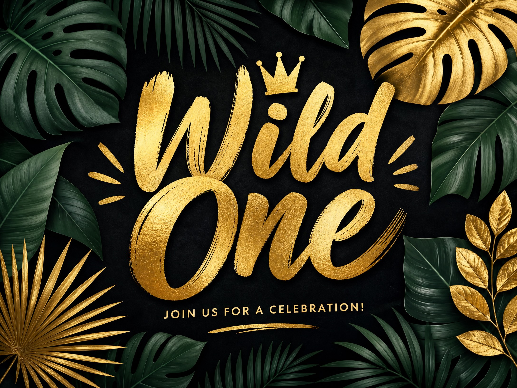 Wild Kings And Queens — Wild One Birthday, Gold, Tropical, Jungle