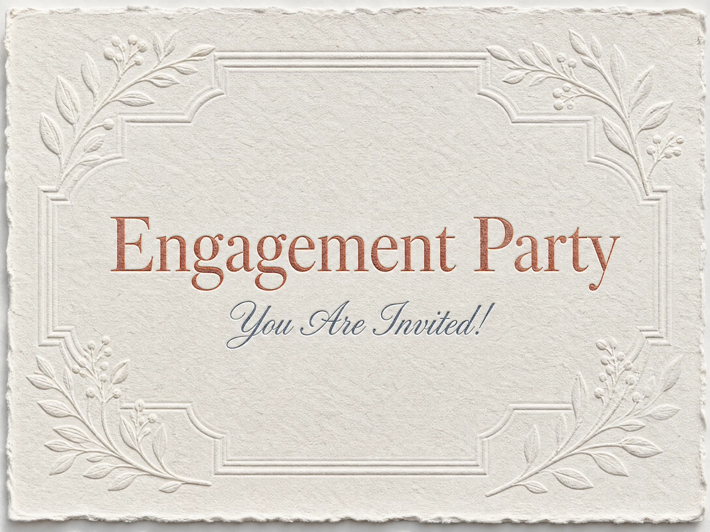Paper Perfect — Engagement Party, Invitation, Embossed