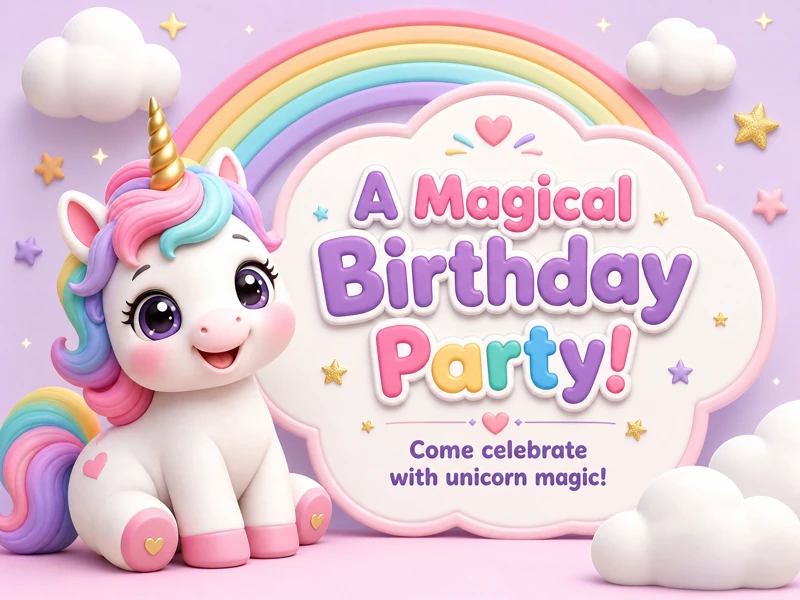 Unicorn Magic — Unicorn Birthday, Clay, Colorful, Rainbow