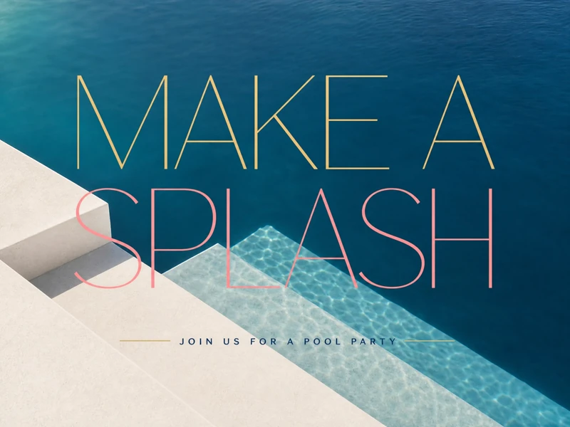 Make A Splash Invitation — Pool Party, Summer
