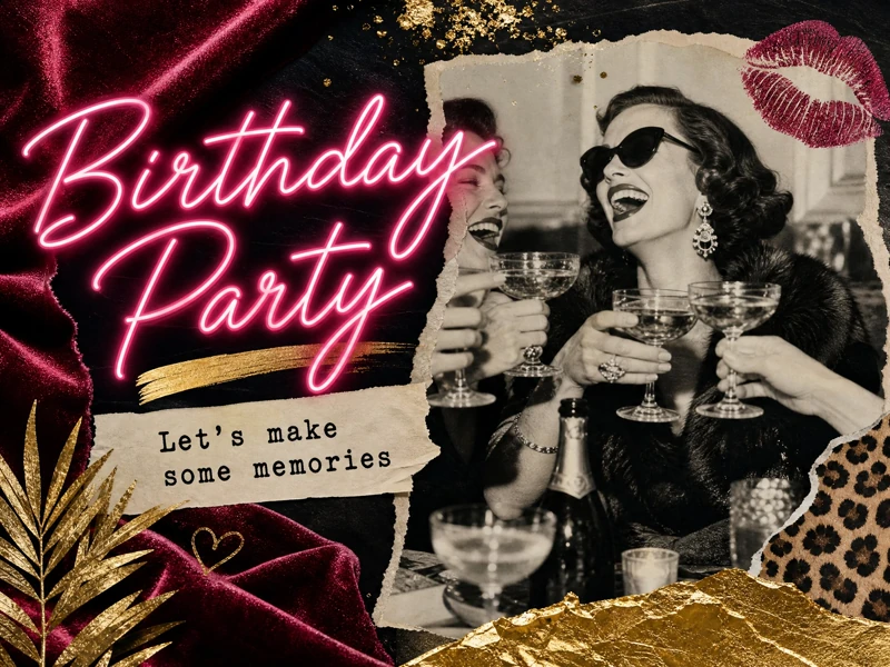 Let's Make Some Memories — Birthday Party Invitation, Girls Night Out, Cocktails