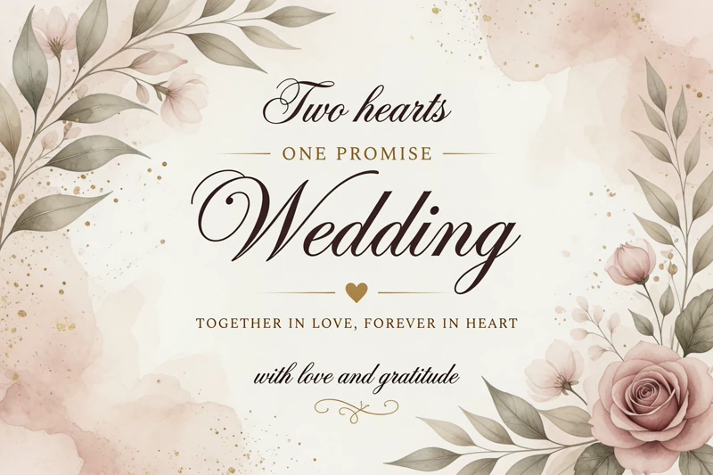 Two Hearts One Promise — Wedding, Floral, Elegant