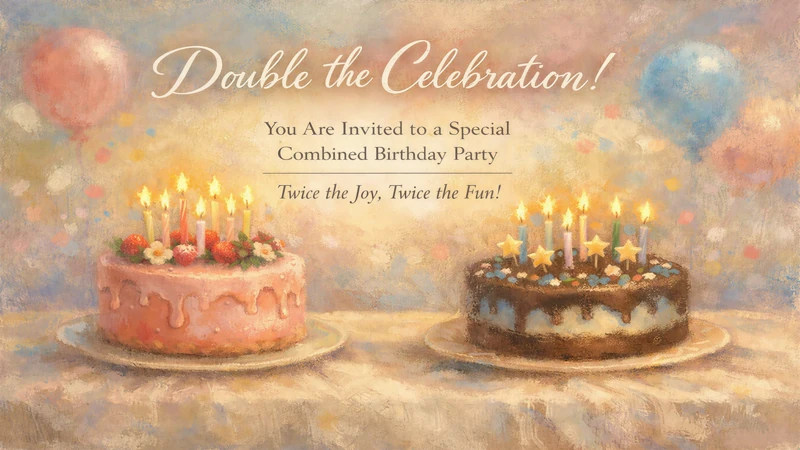 Double Cake — Double Birthday, 2 Kids, Combined Birthday, Joint Birthday