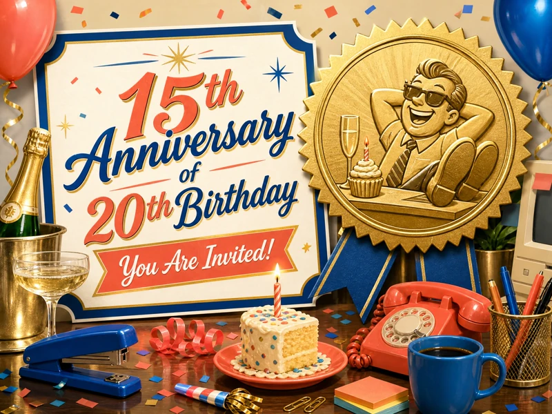 35th Birthday Invitation — Funny, 15th Anniversary of 20th Birthday, 35th Birthday