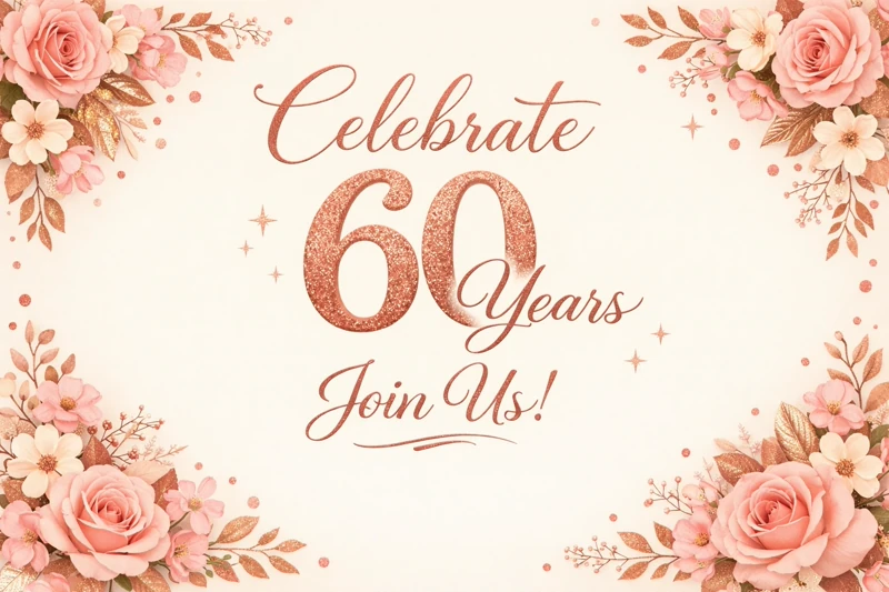 Flowers for 60 — 60th Birthday, Sixty, Sixtieth