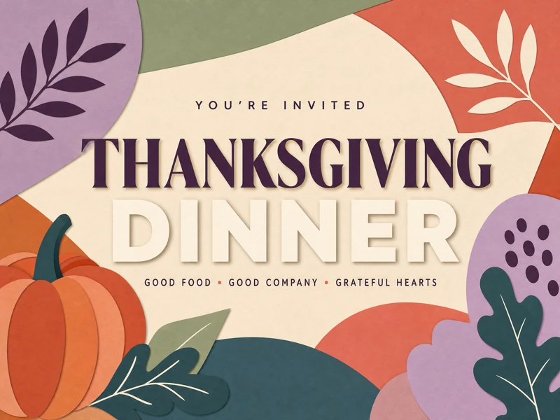 Grateful Hearts — Thanksgiving, Dinner, Invite