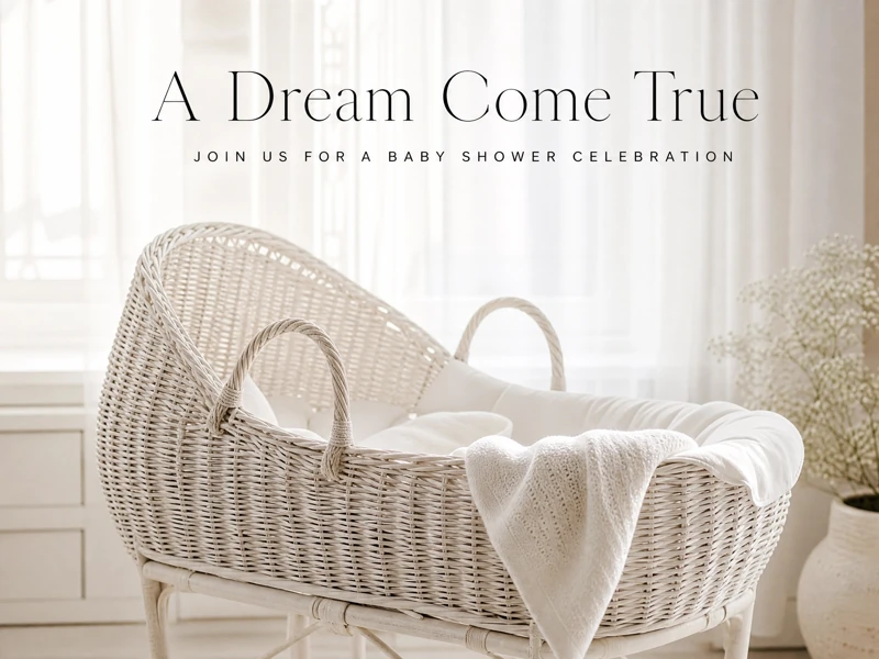 A Dream Come True — Baby Shower, Crib, Minimalistic, Elegant