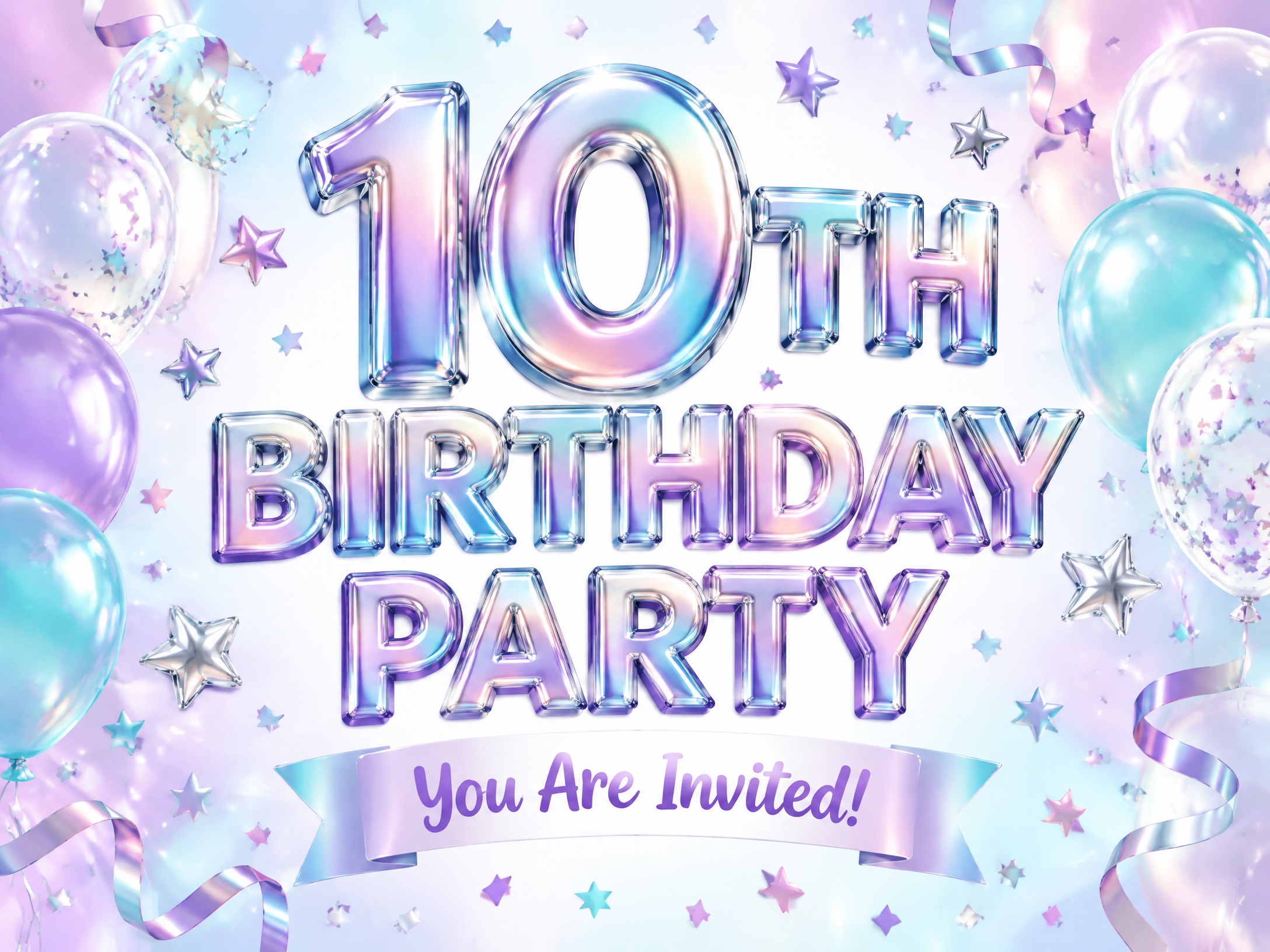 Crystal Clear Fun — 10th Birthday Party, Purple, Crystal