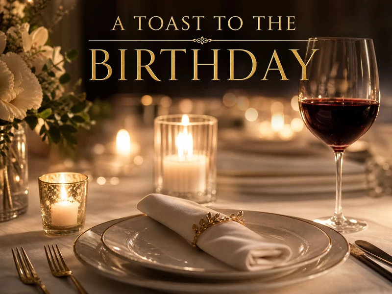 A Toast To The Birthday — Birthday Dinner, Red Wine, Dinner Invitation