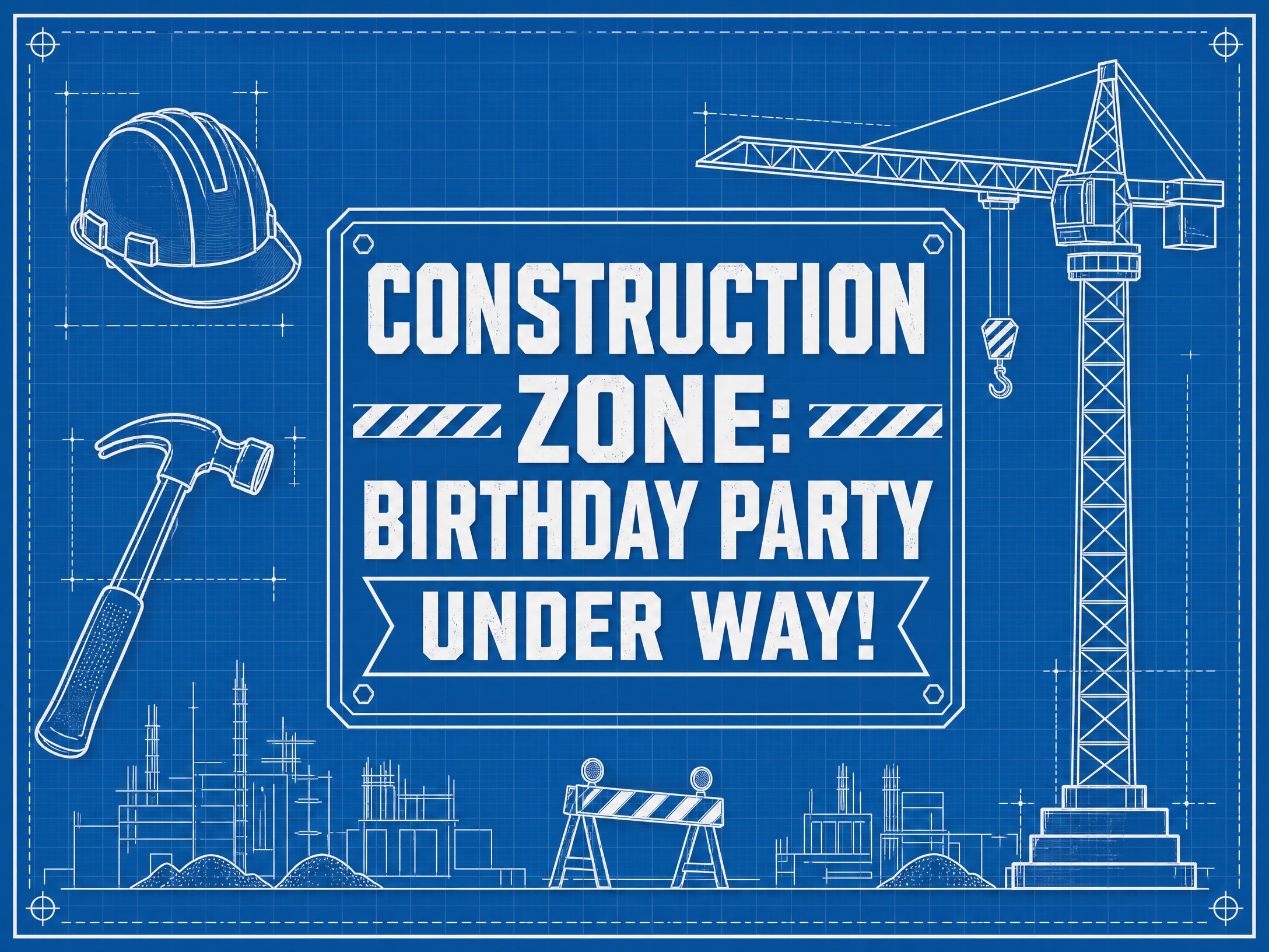 Construction Zone — Construction Birthday, Crane, Tools