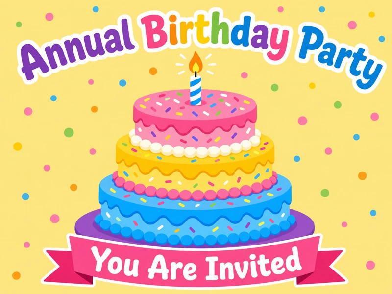 Annual Cake — Funny, Annual Birthday, Cake, Colorful