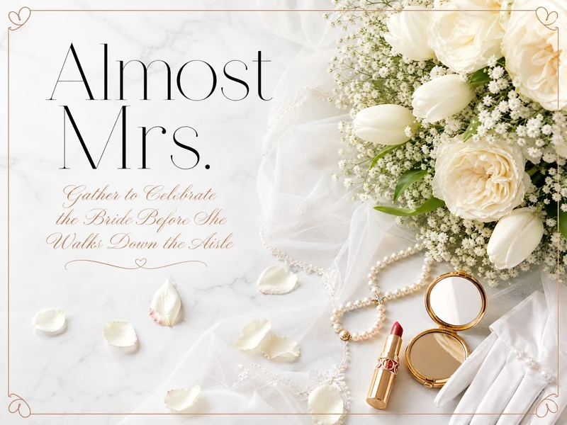 Almost Mrs. — Bridal Shower Invitation, White, Floral, Bridal Shower