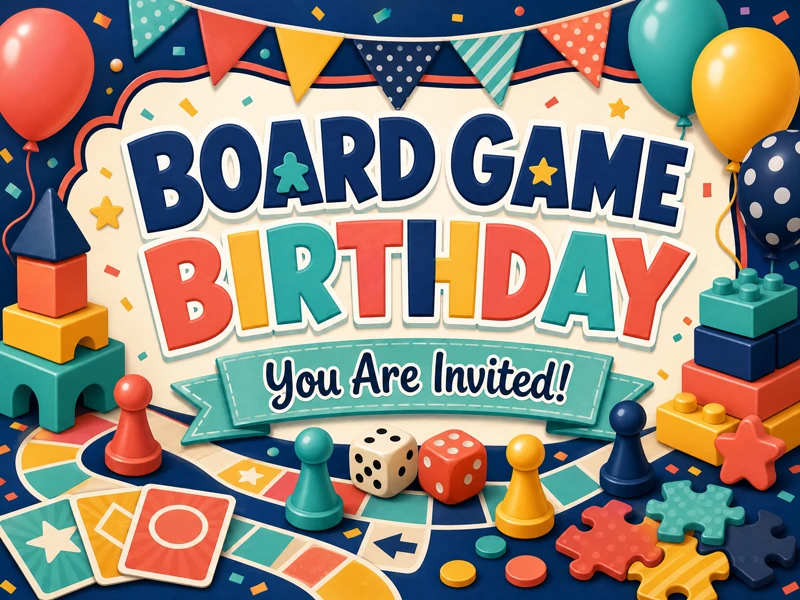 Board Game Birthday Party Invitation — Board Game Birthday, Cards, Puzzles