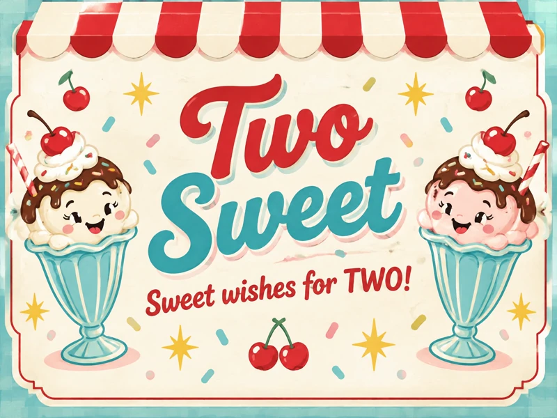 Little One Is Two — Two Sweet, Sandae, Diner, Retro, Classic, 2nd Birthday