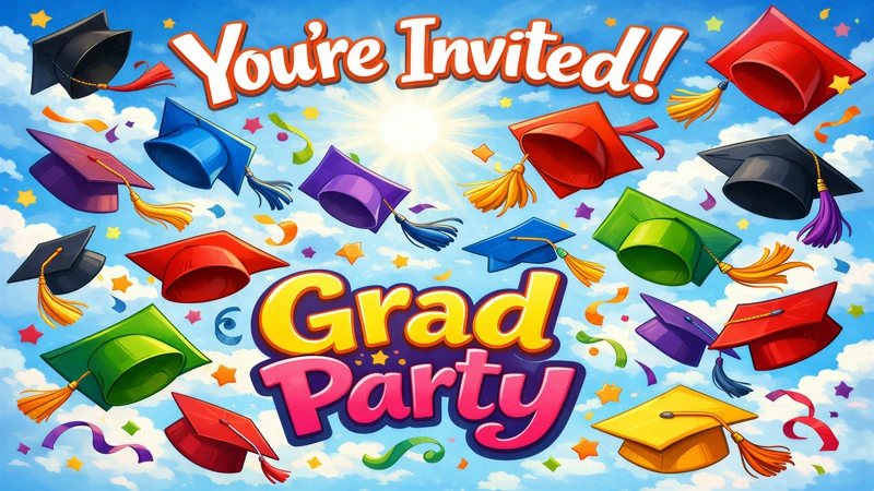 Grad Party — Graduation Party, Graduation, Invitation